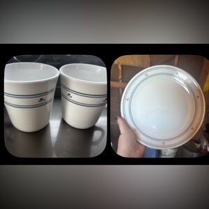 Vintage Corning Ware “Country Hearts”: 2cups, 1 plate